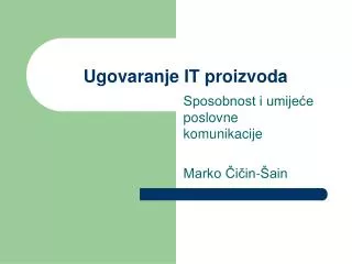 ugovaranje it proizvoda