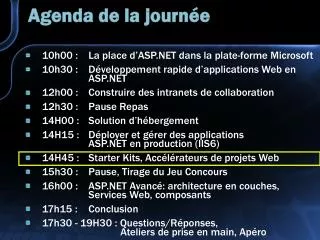agenda de la journ e