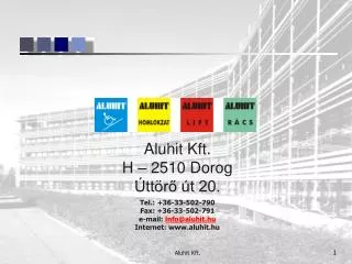 aluhit kft h 2510 dorog tt r t 20