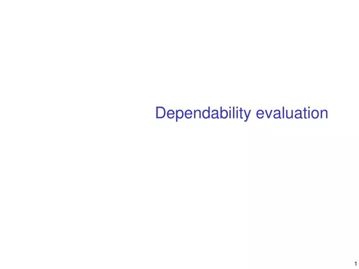 dependability evaluation