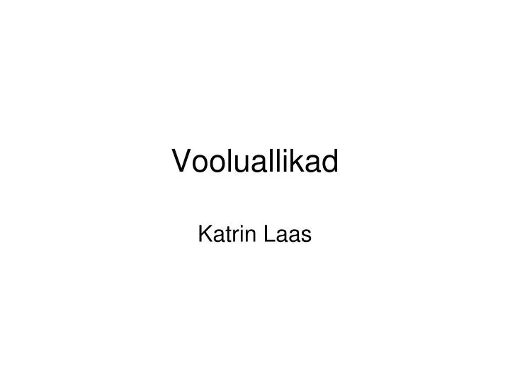 vooluallikad