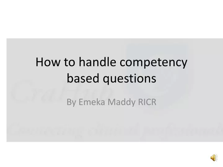 how to handle competency based questions