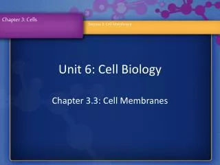 Unit 6: Cell Biology