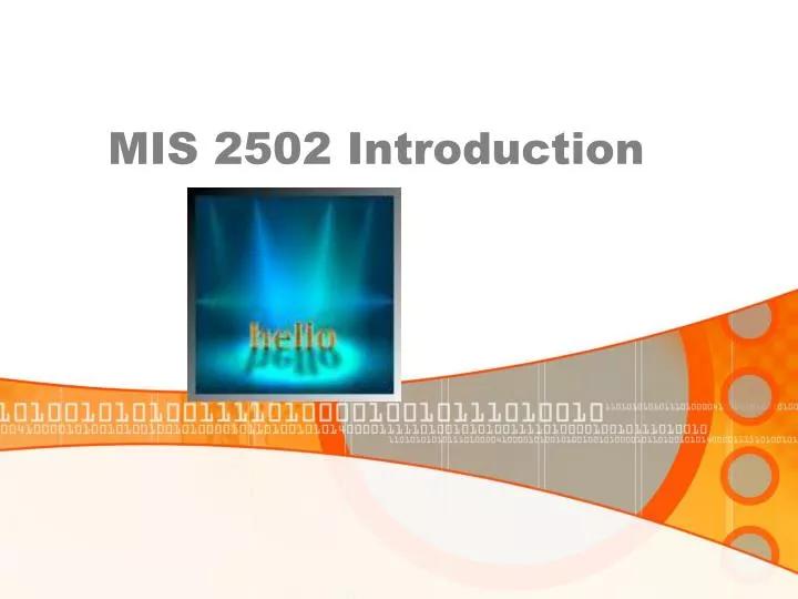 mis 2502 introduction