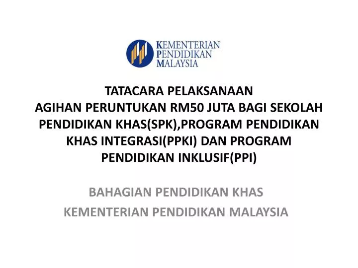 bahagian pendidikan khas kementerian pendidikan malaysia