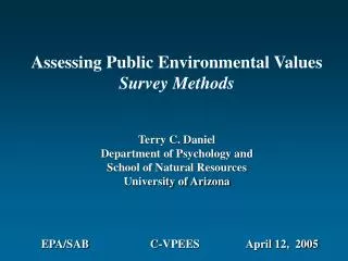 Assessing Public Environmental Values Survey Methods