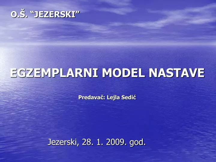 egzemplarni model nastave predava lejla sedi