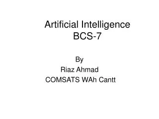 Artificial Intelligence	BCS-7