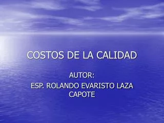 costos de la calidad