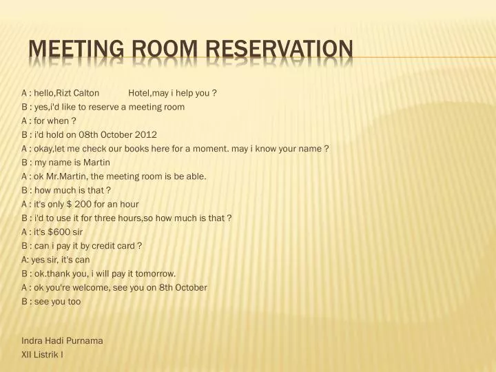 meeting room reservation
