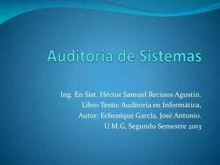 auditoria de sistemas