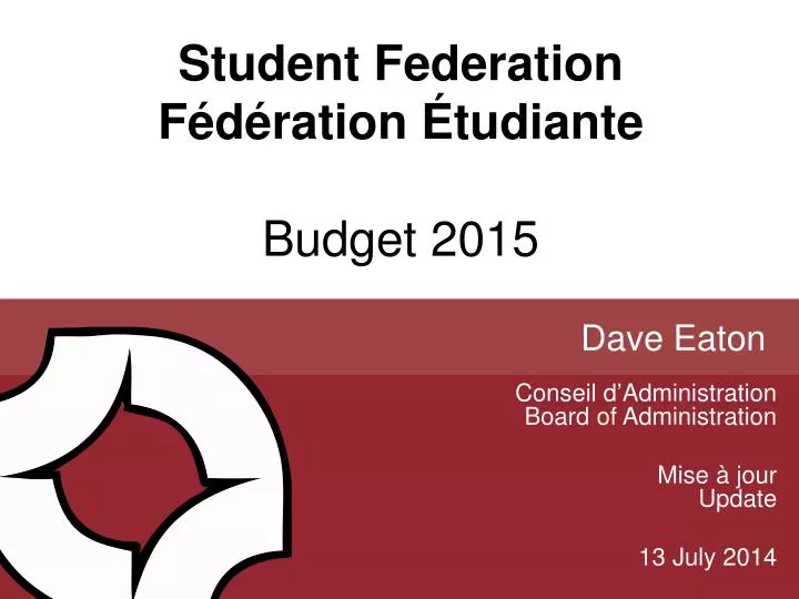 student federation f d ration tudiante budget 2015