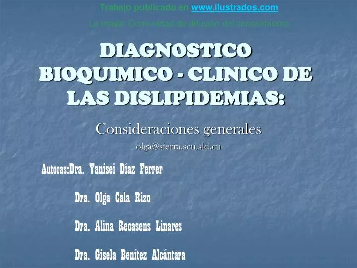 diagnostico bioquimico clinico de las dislipidemias