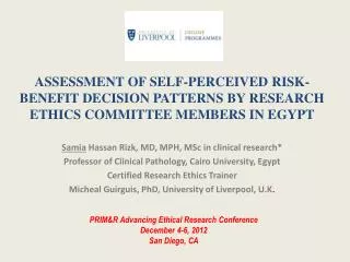 Samia Hassan Rizk, MD, MPH, MSc in clinical research*