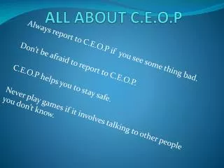 ALL ABOUT C.E.O.P