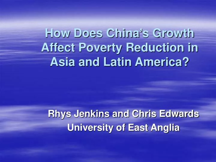 how does china s growth affect poverty reduction in asia and latin america