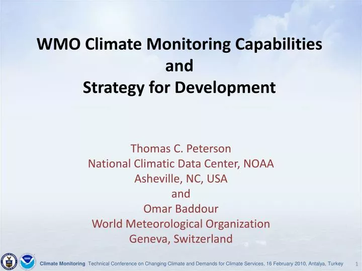 wmo climate monitoring capabilities and strategy for development