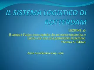 il sistema logistico di rotterdam