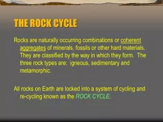 THE ROCK CYCLE