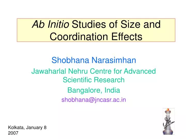 ab initio studies of size and coordination effects