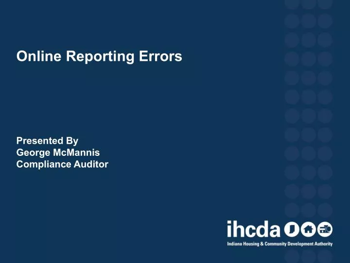 online reporting errors presented by george mcmannis compliance auditor