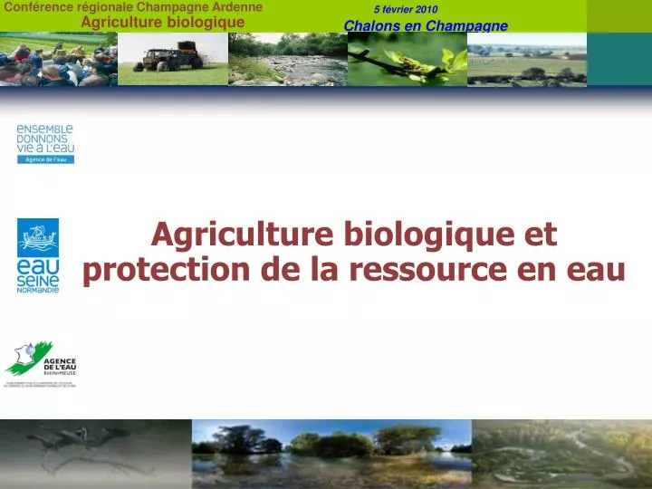 agriculture biologique et protection de la ressource en eau