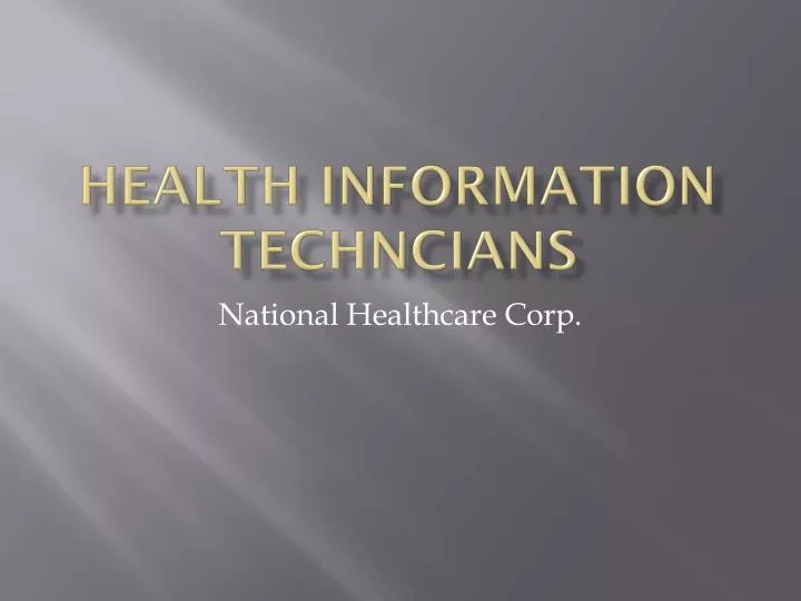 health information techncians
