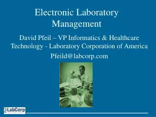 Electronic Laboratory Management