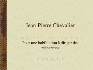 jean pierre chevalier