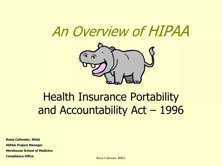 an overview of hipaa