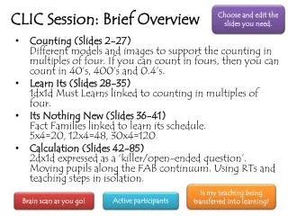 clic session brief overview
