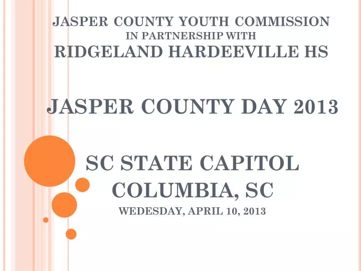 jasper county youth commission in partnership with ridgeland hardeeville hs