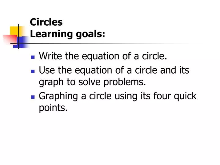 circles learning goals
