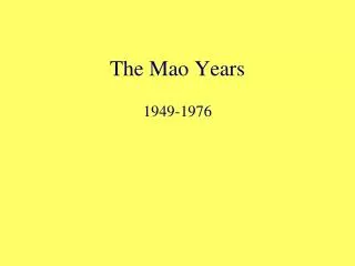 The Mao Years