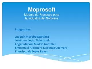 moprosoft modelo de procesos para la industria del software