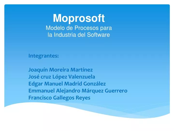 moprosoft modelo de procesos para la industria del software