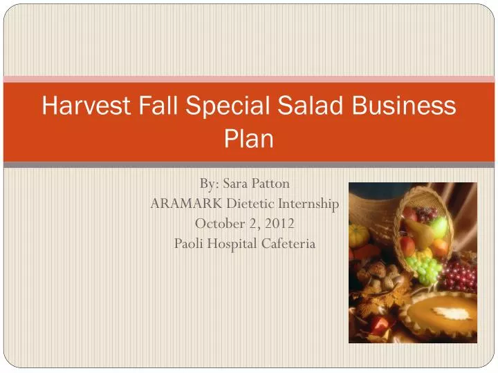 harvest fall special salad business plan