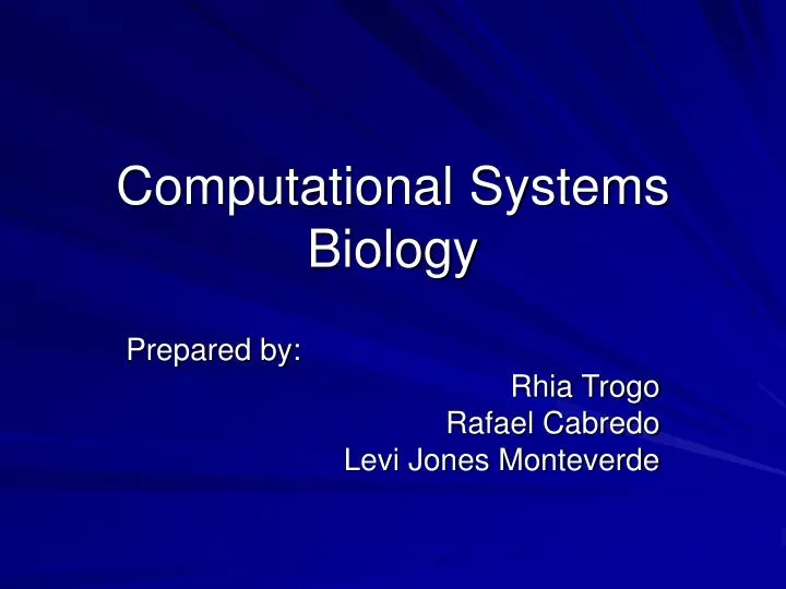 computational systems biology