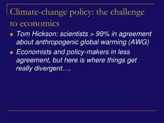 Climate-change policy: the challenge to economics