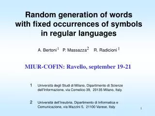 Random generation of words with fixed occurrences of symbols in regular languages