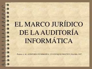 el marco jur dico de la auditor a inform tica