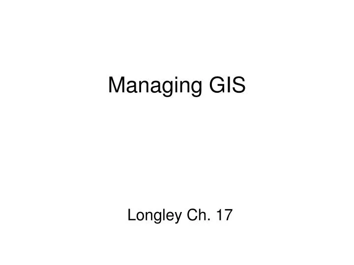 managing gis