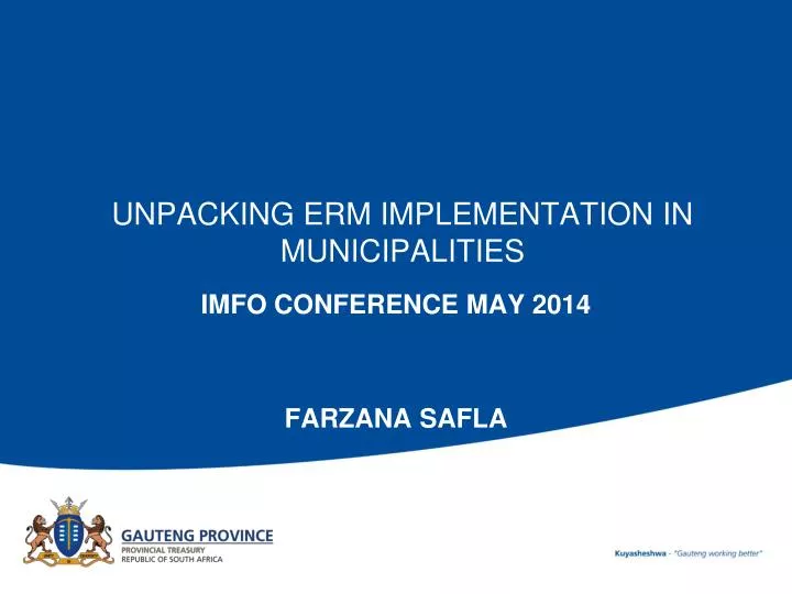 unpacking erm implementation in municipalities