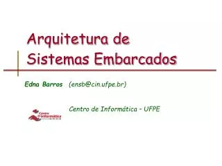 arquitetura de sistemas embarcados