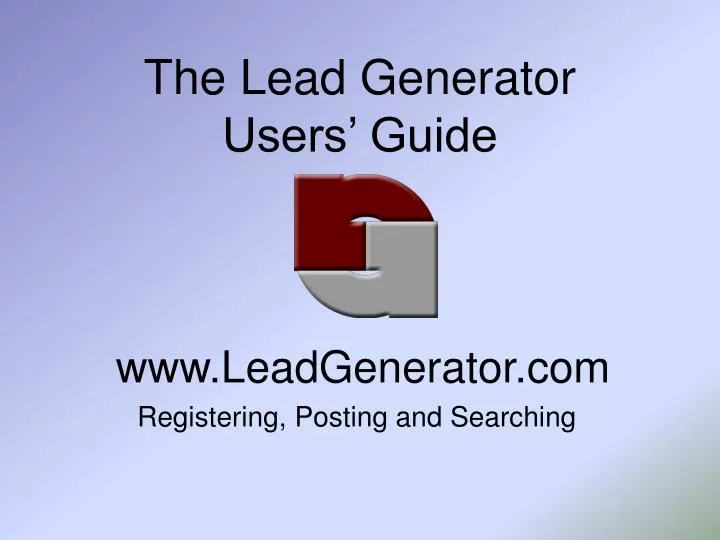 the lead generator users guide