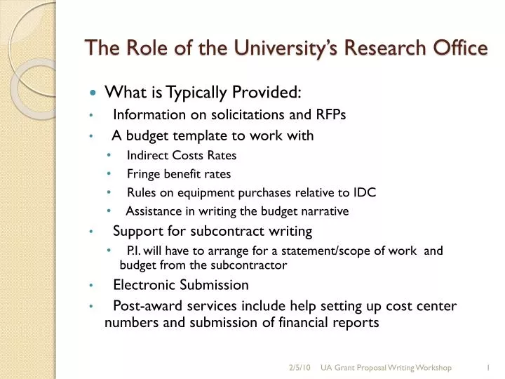 the role of the university s research office