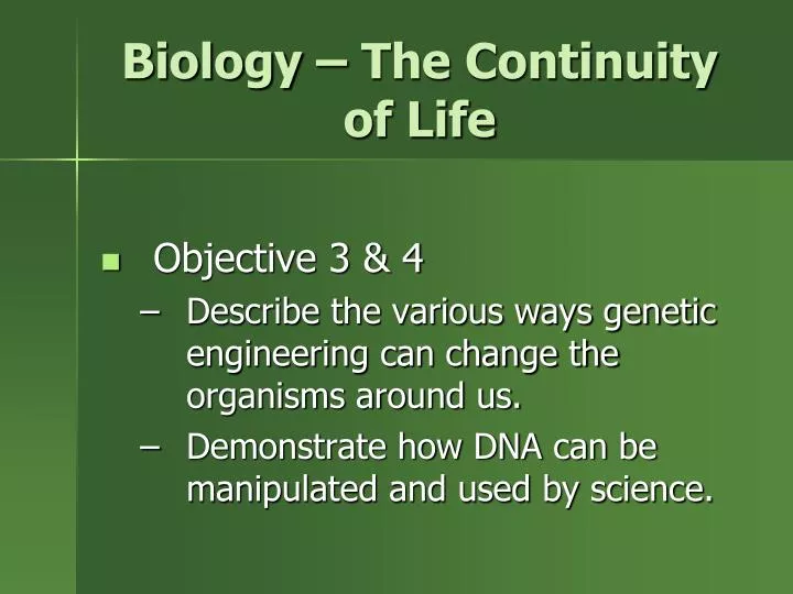 biology the continuity of life