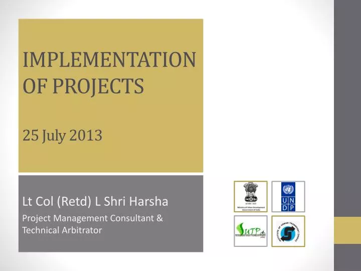 implementation of projects 25 july 2013
