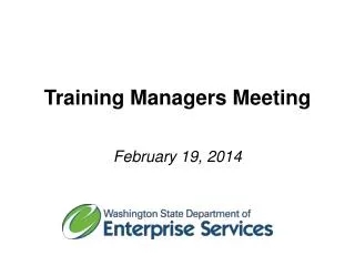 Training Managers Meeting