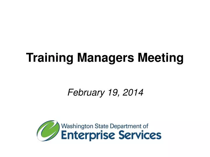 training managers meeting